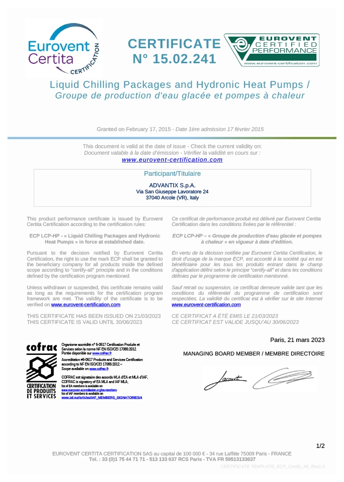 Eurovent Certification