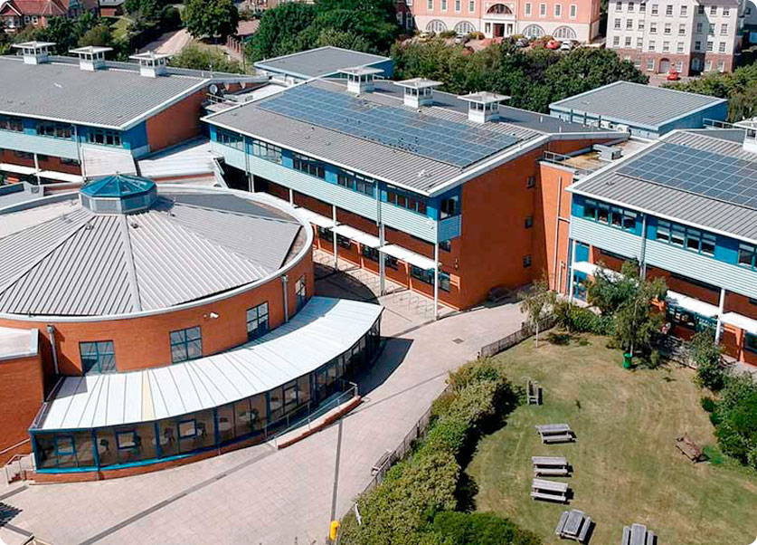 building heated by heat pumps